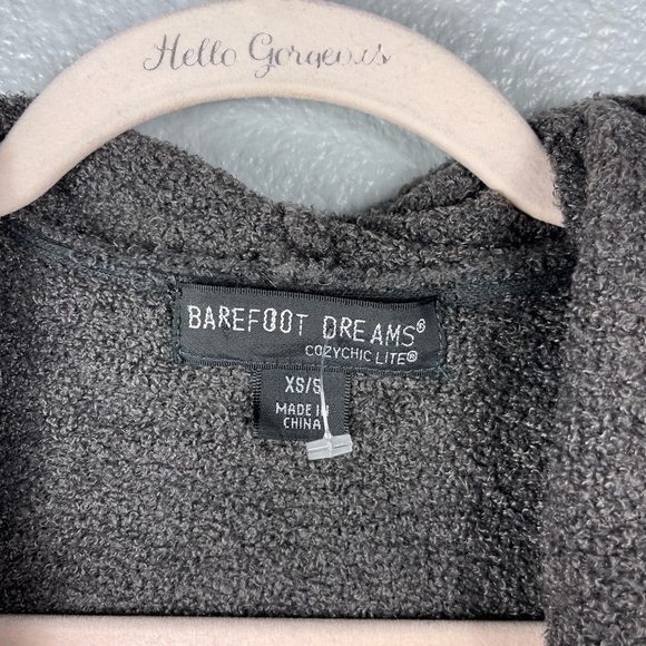 Barefoot Dreams CozyChic Lite Wrap Cardigan Womens XS/S Brown 480 Hooded Sweater - Picture 6 of 9